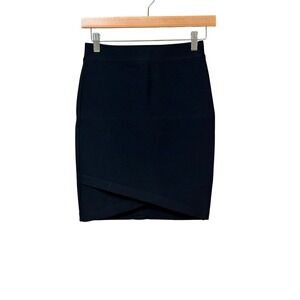 Ten by Babaton Black Bandage Mini Skirt Tulip Hem Bodycon  Size S